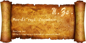 Merényi Zsombor névjegykártya